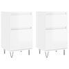 vidaXL Credenze 2 pz Bianco Lucido 40x35x70 cm in Legno Multistrato