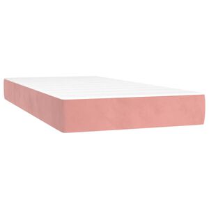 vidaXL Materasso a Molle Insacchettate Rigidit&agrave; Media Rosa 120x190x20 cm in Velluto