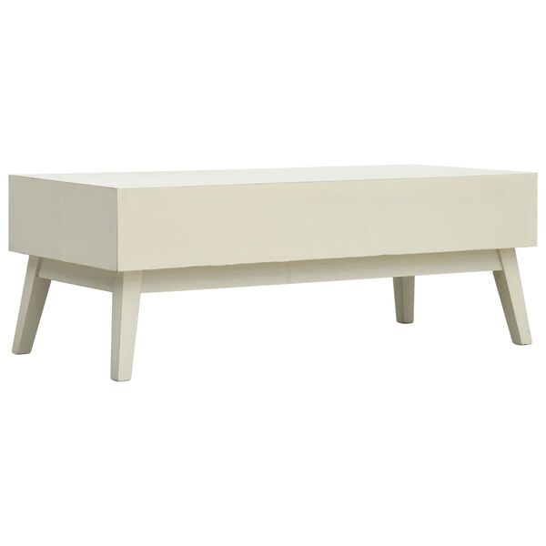 vidaXL Tavolino Salotto 2 Cassetti Intagliati Grigio 110x50x40cm Legno