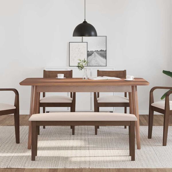 vidaXL Panca 110 cm Marrone in Legno Massello di Hevea