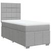 vidaXL Giroletto a Molle con Materasso Grigio Chiaro100x200 cm Tessuto