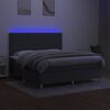 vidaXL Letto a Molle Materasso e LED Grigio Scuro 180x200cm in Tessuto