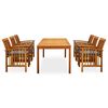 vidaXL Set da Pranzo da Giardino 7 pz con Cuscini Massello di Acacia
