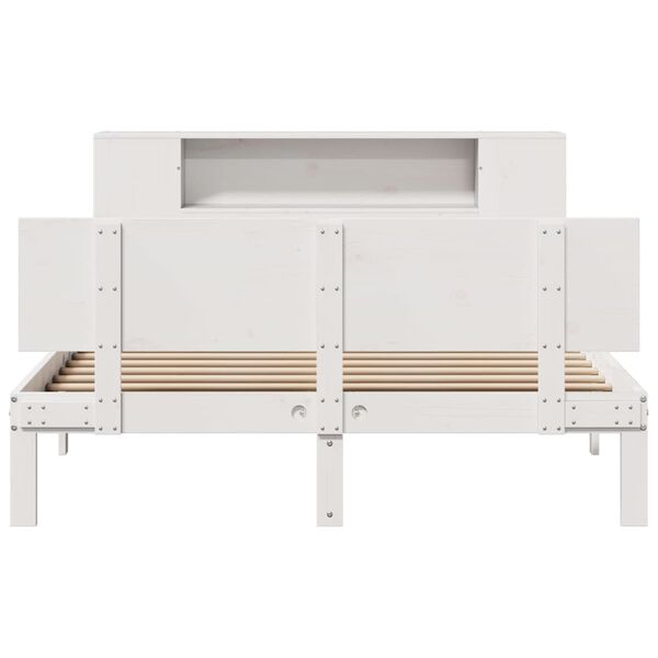 vidaXL Letto Libreria senza Materasso Bianco 150x200 cm Legno di Pino