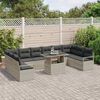 vidaXL Set Divano da Giardino 11 pcs Grigio chiaro polyrattan
