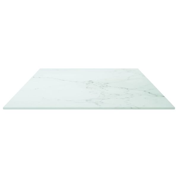 vidaXL Piano Tavolo Bianco 100x50 cm 6mm Vetro Temperato Design Marmo