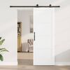 vidaXL Porta scorrevole Bianco e Nero 78 x 211 cm Pino massello