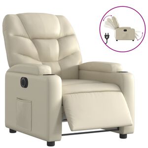 VidaXL Poltrona Reclinabile Elettrica Crema in Similpelle