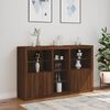 vidaXL Credenza con Luci LED Rovere Marrone 162x37x100 cm