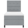 vidaXL Letto a molle con materasso Grigio chiaro 90 x 200 cm Tessuto