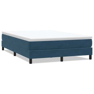 vidaXL Letto a Molle senza Materasso Blu Scuro 140x220 cm Velluto