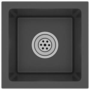 vidaXL Lavello da Cucina Artigianale Nero in Acciaio Inox