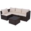vidaXL Set Divani da Giardino 5 pz con Cuscini in Polyrattan Marrone