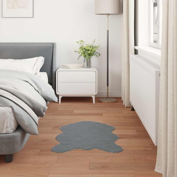 vidaXL Tappeto in Pelliccia Sintetica di Coniglio Olite Antracite