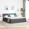 vidaXL Letto con contenitore e materasso Grigio scuro 180 x 200 cm