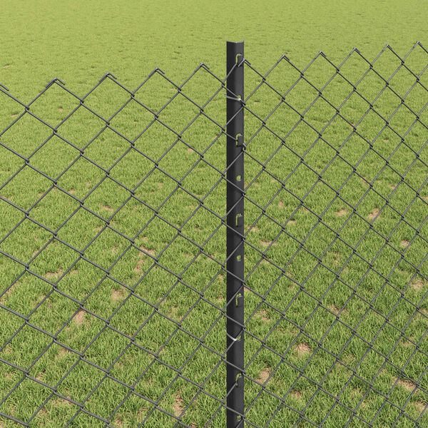 vidaXL Recinzione con Posto Grigio 1,4 x 10 m Acciaio e PVC