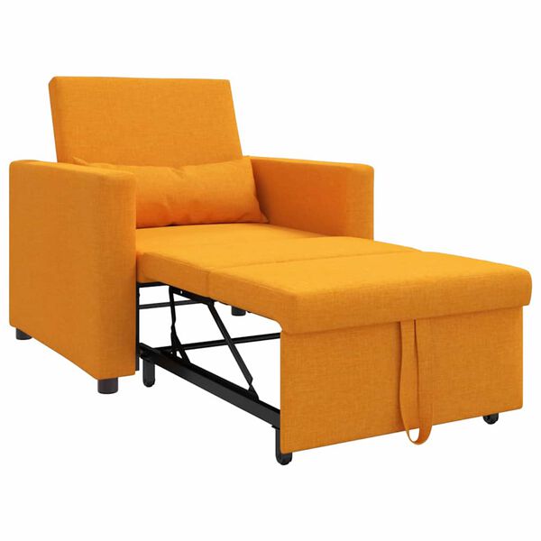vidaXL Divano Letto Singolo Giallo scuro 90 x 165 x 87 cm Tessuto