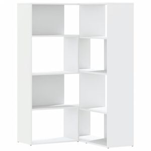 vidaXL Libreria Angolare 4Ripiani Bianca 85x85x140cm Legno Multistrato
