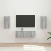 vidaXL Set di Mobiletto da TV a Parete 4 pcs Grigio Sonoma