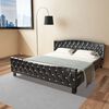 vidaXL Letto con Materasso Nero in Similpelle 180x200 cm