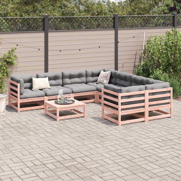 vidaXL Set Divani da Giardino 9 pz in Legno Massello Abete Douglas