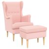 vidaXL Poltrona con Ottomano 2 pz Rosa Boucl&eacute;