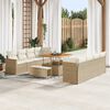 vidaXL Set Divano da Giardino 11 pcs Beige polyrattan