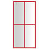 vidaXL Parete per Doccia Walk-in Vetro Trasparente ESG 90x195 cm Rossa