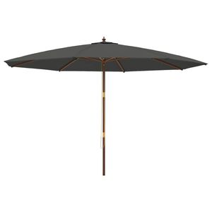 vidaXL Ombrellone da Giardino con Palo in Legno Antracite 400x273 cm