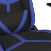 vidaXL Sedia da Gaming con Poggiapiedi Nero e Blu in Similpelle