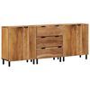 vidaXL Credenza 3 pcs Marrone 60 x 33 x 75 cm Legno massello di acacia