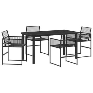 vidaXL Set da Pranzo per Giardino 5 pcs Nero