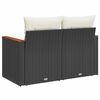vidaXL Divano da Giardino con Cuscini a 2 Posti Nero in Polyrattan