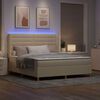 vidaXL Letto a molle con materasso con led Crema 180 x 200 cm Tessuto