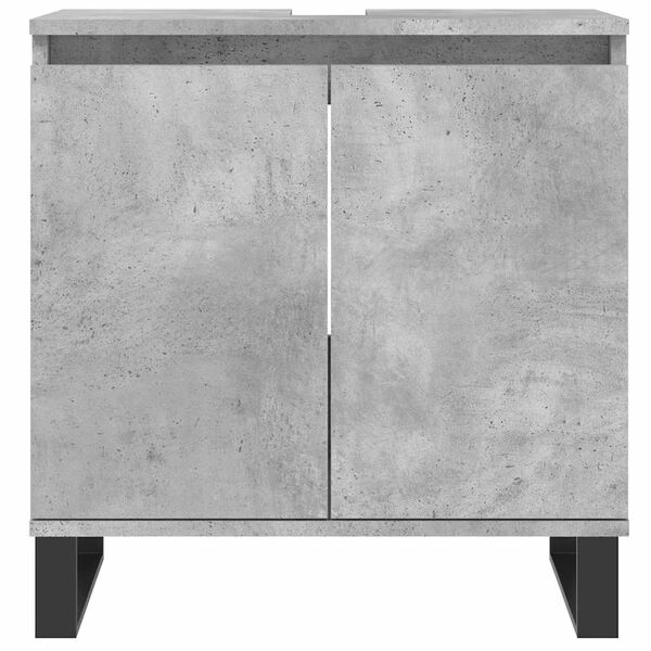vidaXL Armadietto da Bagno Grigio Cemento 58x33x60cm Legno Multistrato