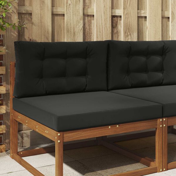 vidaXL Cuscino per divano da esterno 2 pcs Nero Poliestere