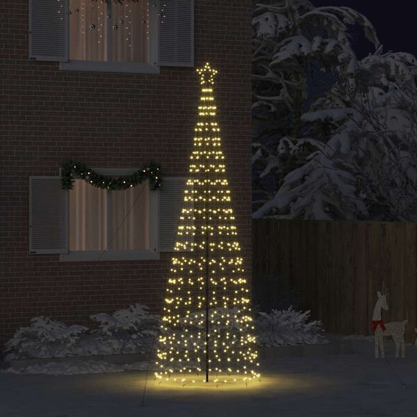 vidaXL Albero di Natale LED con picchetti per il terreno Oro 400 cm