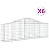 vidaXL Cesti Gabbioni ad Arco 6 pz 200x30x60/80 cm Ferro Zincato