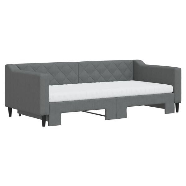vidaXL Divano Letto Estraibile Materassi Grigio Scuro 90x190cm Tessuto