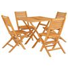 vidaXL Set da Pranzo per Giardino 5 pz in Legno Massello di Teak
