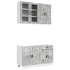 vidaXL Unit&agrave; Cucina PORTO 4 pcs Grigio Cemento Legno ingegnerizzato