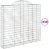 vidaXL Cesti Gabbioni ad Arco 10 pz 200x50x180/200 cm Ferro Zincato