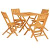 vidaXL Set da Pranzo per Giardino 5 pz in Legno Massello di Teak