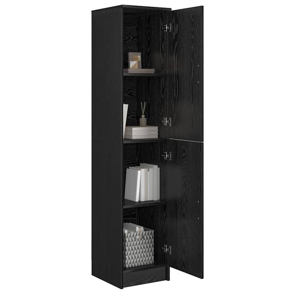 vidaXL Highboard Rovere nero 35 x 39 x 168 cm Legno multistrato