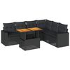 vidaXL Set Divani da Giardino con Cuscini 7pz Nero Polyrattan