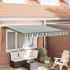 vidaXL Tenda Retrattile Verde e Bianco 350 x 250 cm