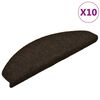 vidaXL Tappetini per scale autoadesivi 10 pz 65x21x4 cm marrone scuro semicircolari grandi
