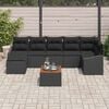 vidaXL Set Divano da Giardino con cuscino 8 pcs Nero polyrattan