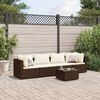 vidaXL Set Divani da Giardino 5 pz con Cuscini Marrone in Polyrattan