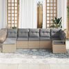 vidaXL Set di divani con cuscino 7 pcs Beige polyrattan